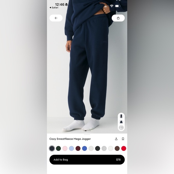 Aritzia Pants - Aritzia TNA Mega Fleece Sweatpant Navy (admiral blue)